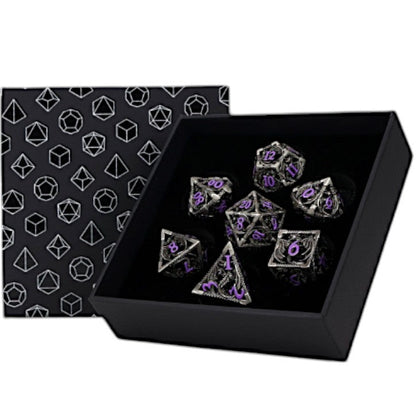 LPG Dice Dragon Hollow Dice Set Metal/Purple
