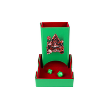 LPG Essentials Dice Tower and Mat Teal / Crimson
