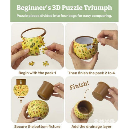 Puzzle 3D Flowerpot Elegant Green