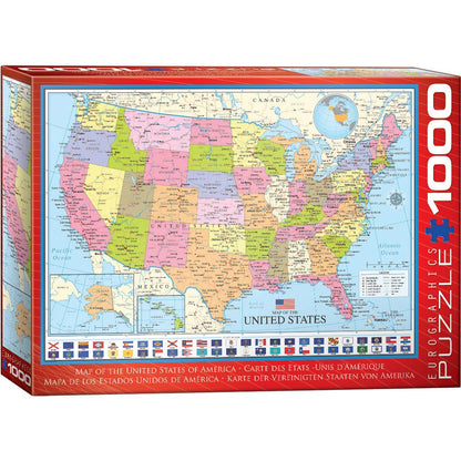 Puzzle Map Of The Usa 1000pc