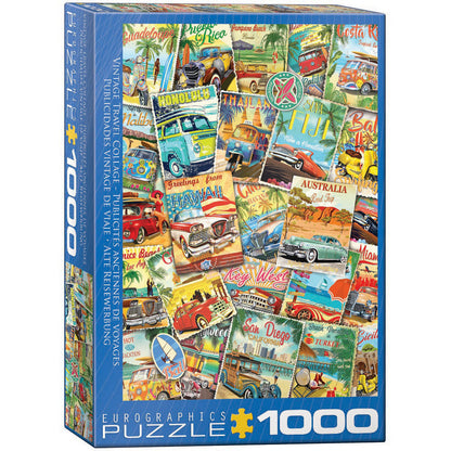 Puzzle Vintage Travel Collage 1000pc
