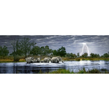Puzzle Panorama Herd Elephants 2000P