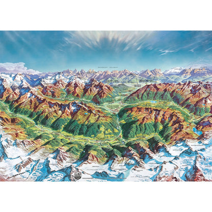 Puzzle Map Art Alpine Mtd Wld 2000Pc