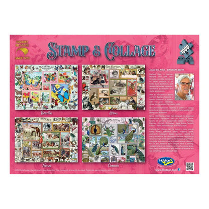Puzzle Stamp & Collage Peacocks 1000