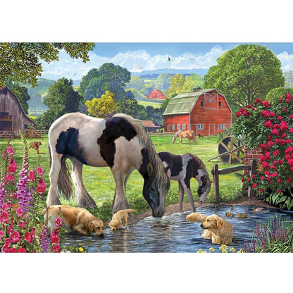 Puzzle Horse & Hound Watering Hole