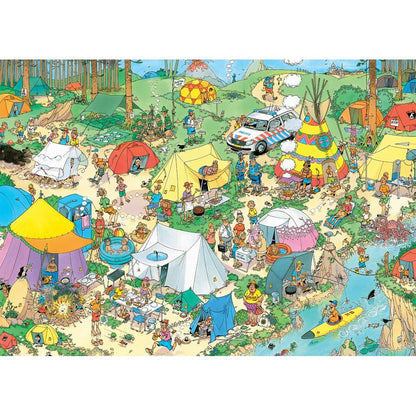 Puzzle Jumbo Jan van Haasteren Camping In Forest 1000Pc