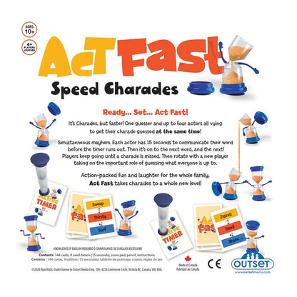 Act Fast Speed Charades Game Board Game
