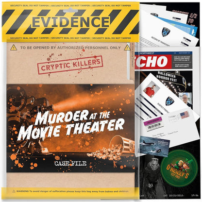 Cryptic Killers Murder at the Movie Theater Board Game