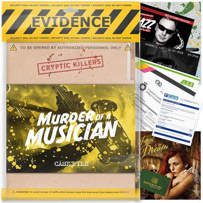 Cryptic Killers Murder of a Musician Board Game