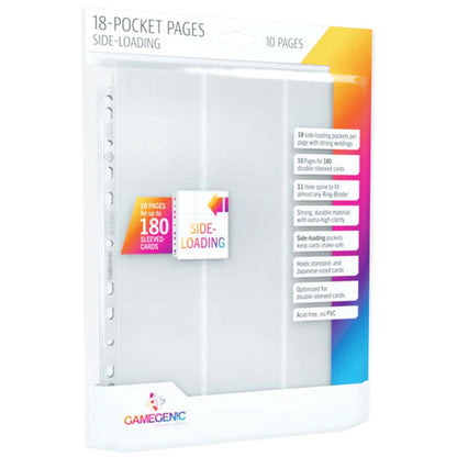 Gamegenic Sideloading 18 Pocket Pages 10 Pcs Pack White