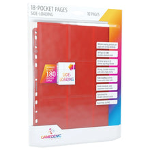 Gamegenic Sideloading 18 Pocket Pages 10 Pcs Pack Red