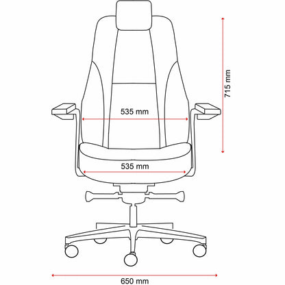 Buro Maverick 24/7 Controller Chair Heavy Duty With Arms Leather Black