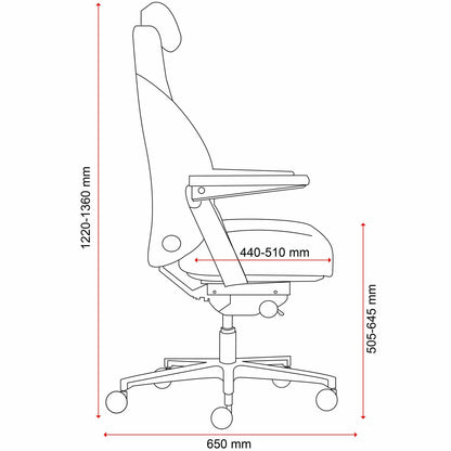 Buro Maverick 24/7 Controller Chair Heavy Duty With Arms Leather Black