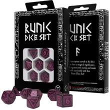 Runic Shimmering Black w Magenta - Dice Set 7