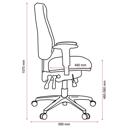 Buro Persona Leather Office Chair Ergonomic with Arms Black