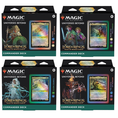 Magic the Gathering The Lord of the Rings Tales of Middle Earth Commander Decks 4 Decks Per Display