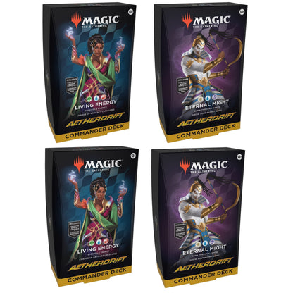 Magic the Gathering Aetherdrift Commander Decks 4 Decks Per Display
