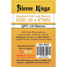 Sleeve Kings Board Game Sleeves Standard USA 56mmx87mm 110 Sleeves Per Pack