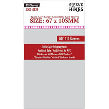 Sleeve Kings Board Game Sleeves "Space Alert Large Compatible 67mm x103mm 110 Sleeves Per Pack
