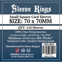 Sleeve Kings Board Game Sleeves Small Square 70mmx70mm 110 Sleeves Per Pack
