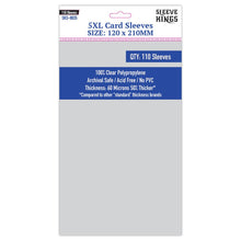 Sleeve Kings Board Game Sleeves "5mm XL" 120mmx210 110 Sleeves Per Pack