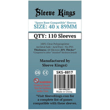 Sleeve Kings Board Game Sleeves "Space Base Compatible" 40mmx89mm 110 Sleeves Per Pack