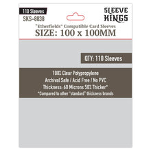 Sleeve Kings Board Game Sleeves "Etherfields Compatible 100mmx100mm 110 Sleeves Per Pack