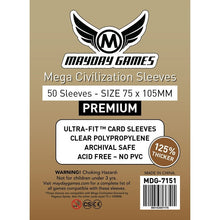 Mayday - Premium Mega Civilization Sleeves - 75 MMx105 MM 50 Sleeves