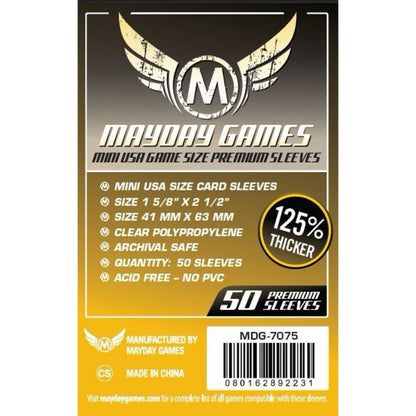 Mayday -  Premium Mini USA Sleeves Pack of 50 - 41 MMx63 MM Dark Yellow
