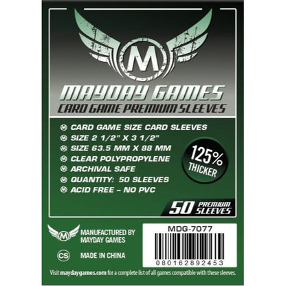 Mayday -  Premium Card Game Sleeves Pack of 50 - 63.5 MMx88 MM Dark Green