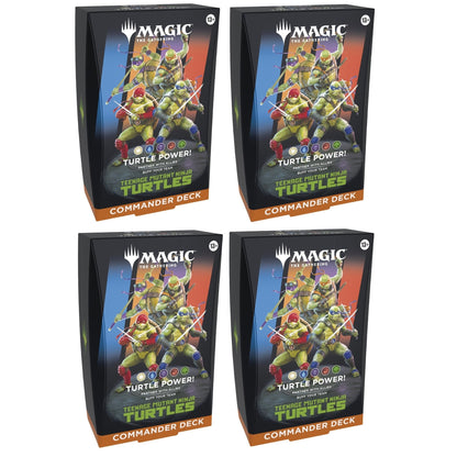 Magic the Gathering Teenage Mutant Ninja Turtles Commander Deck Turtle Power WHITE/BLUE/BLACK/RED/GREEN 4 Decks Per Display