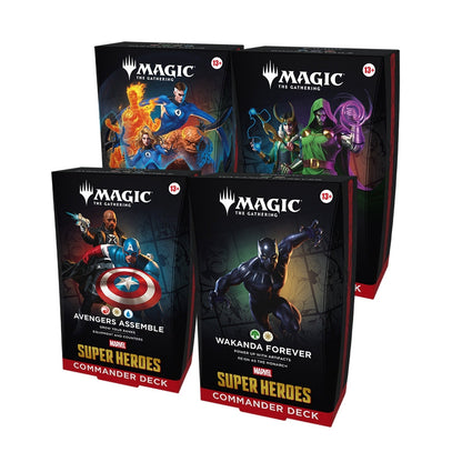 Magic the Gathering Marvel Super Heroes Commander Decks 4 Decks Per Display