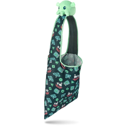 Tee Turtle - Plushie Tote Bag - Dark Green Tabletop Gaming Tote Bag and Mint Cthulhu Plushie