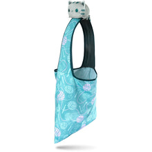 Tee Turtle - Plushie Tote Bag - Light Blue Knitting Tote Bag and Light Gray Cat Plushie