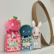 Tee Turtle - Plushie Tote Bag - Pink Strawberry Cats Tote Bag and Pink Strawberry Cat Plushie