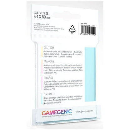 Gamegenic Inner Card Sleeves - Size Code INNER - 64mmx89mm 100 Sleeves Per Pack