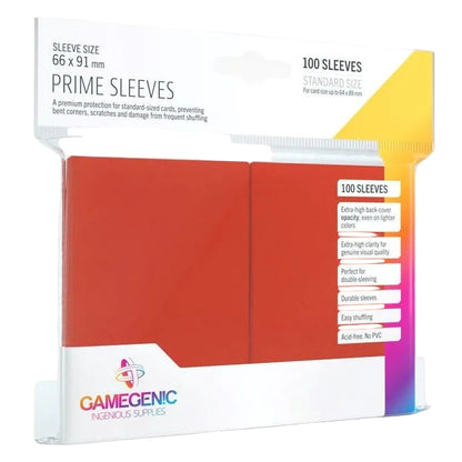 Gamegenic Prime Card Sleeves Red 66mmx91mm 100 Sleeves Per Pack