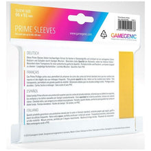Gamegenic Prime Card Sleeves Yellow 66mmx91mm 100 Sleeves Per Pack