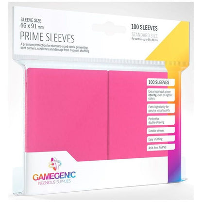Gamegenic Prime Card Sleeves Pink 66mmx91mm 100 Sleeves Per Pack