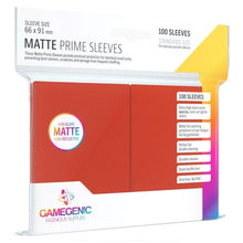 Gamegenic Matte Prime Card Sleeves Red 66mmx91mm 100 Sleeves Per Pack