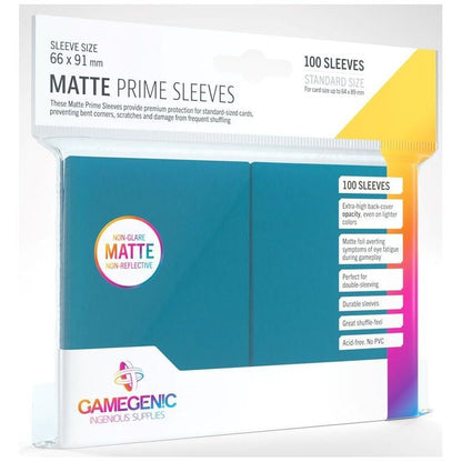 Gamegenic Matte Prime Card Sleeves Blue 66mmx91mm 100 Sleeves Per Pack