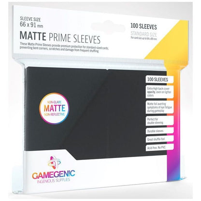 Gamegenic Matte Prime Card Sleeves Black 66mmx91mm 100 Sleeves Per Pack