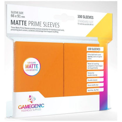Gamegenic Matte Prime Card Sleeves Orange 66mmx91mm 100 Sleeves Per Pack