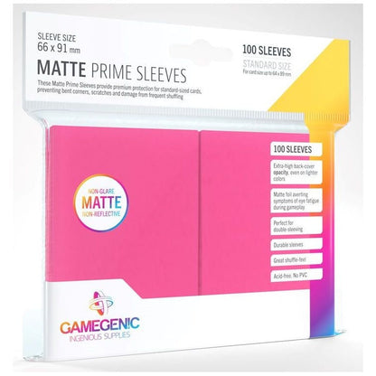 Gamegenic Matte Prime Card Sleeves Pink 66mmx91mm 100 Sleeves Per Pack