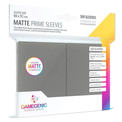 Gamegenic Matte Prime Card Sleeves Dark Gray 66mmx91mm 100 Sleeves Per Pack