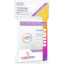 Gamegenic Matte Board Game Sleeves - Size Code PURPLE - Standard European Sized 62mmx94mm 50 Sleeves Per Pack
