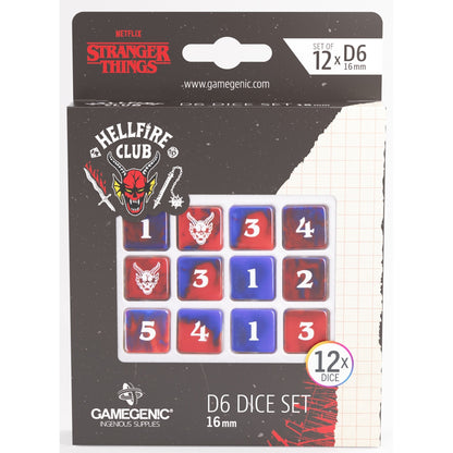 Gamegenic Stranger Things - Hellfire Club D6 Dice Set 12x - 16mm