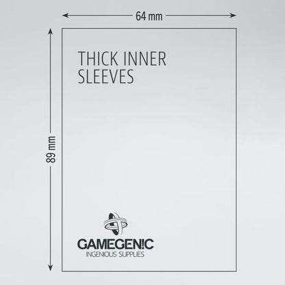 Gamegenic Thick Inner Sleeves - Size Code INNER - 64mmx89mm 50 Sleeves Per Pack