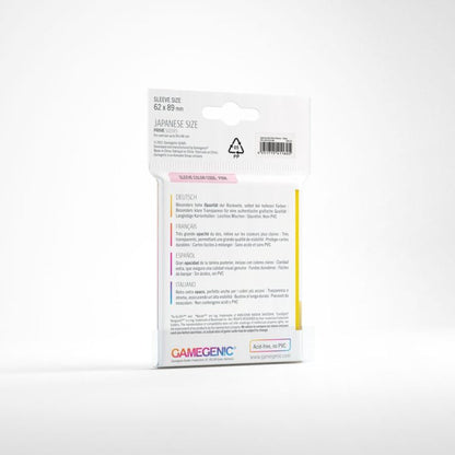 Gamegenic Prime Japanese Sized Sleeves - Size Code PINK - Sleeve Colour Yellow 62mmx89mm 60 Sleeves Per Pack