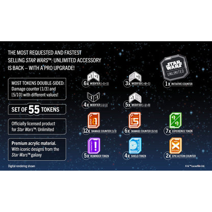 Gamegenic Star Wars Unlimited Acrylic Tokens PRO